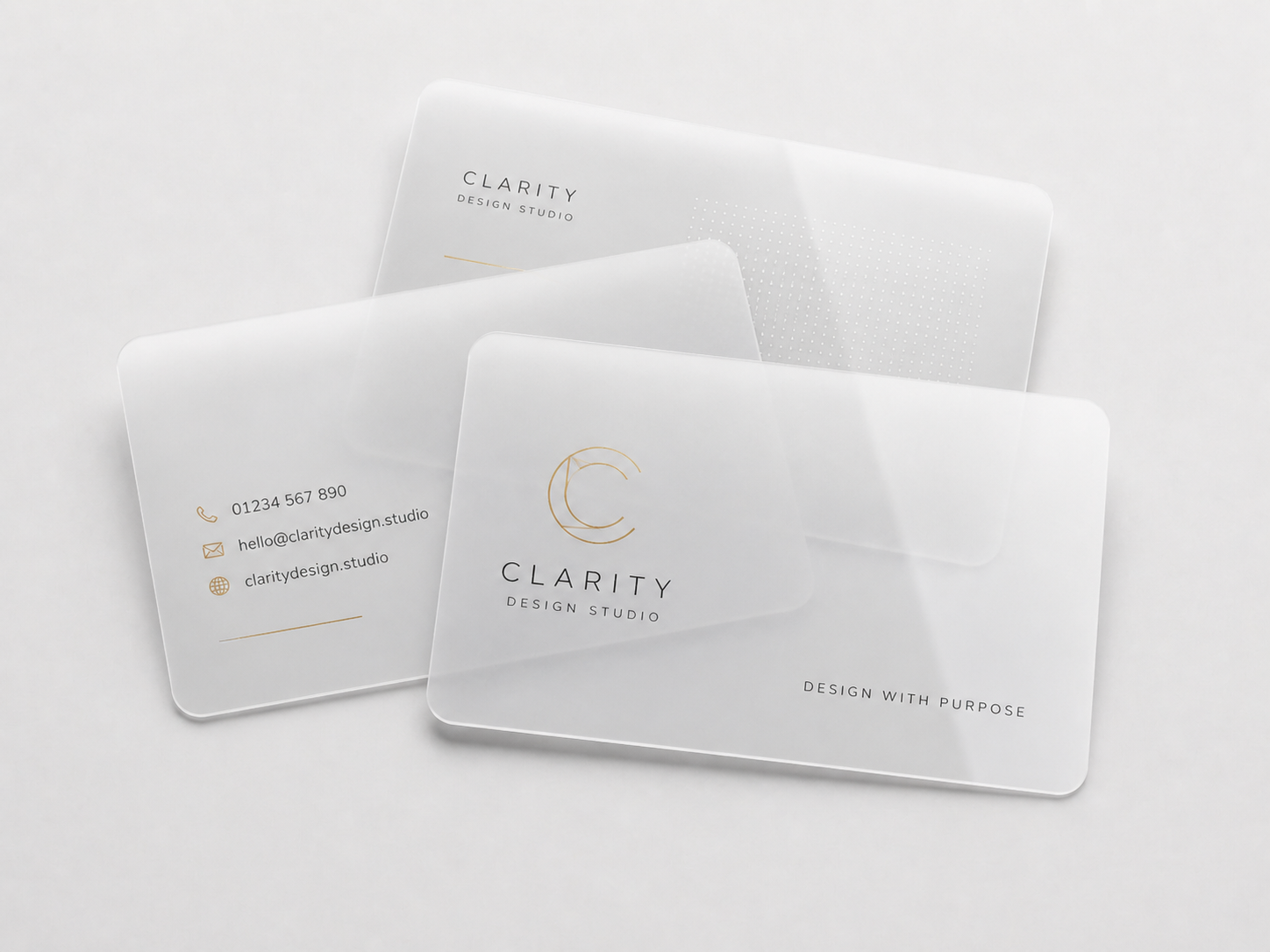 Frosted and printed plastic card samples